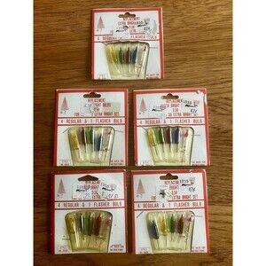 Lot Of 5 Vintage Christmas Replacement Lights Midget Push In Bulbs 3 Volt 5 Pack